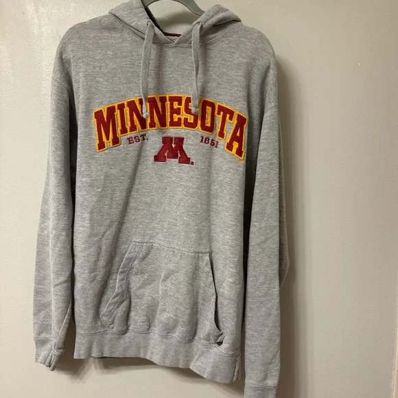 University of Minnesota UMN Gray Grey Vintage Hoodie - Picture 1 of 3